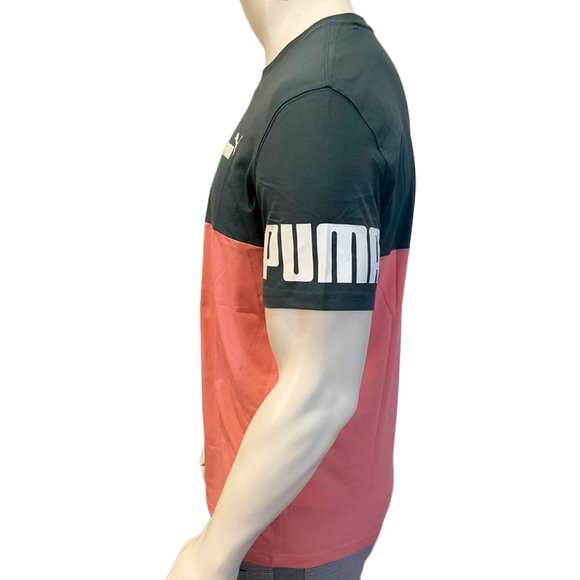 NWT PUMA POWER AUTHENTIC MEN'S DARK SLATE ROSETTE CREW NECK SHORT SLEEVE T-SHIRT - Picture 3 of 5